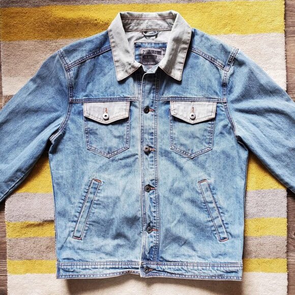 2x Forever 21 Denim Trucker Jackets - Sz L - Picture 4 of 9